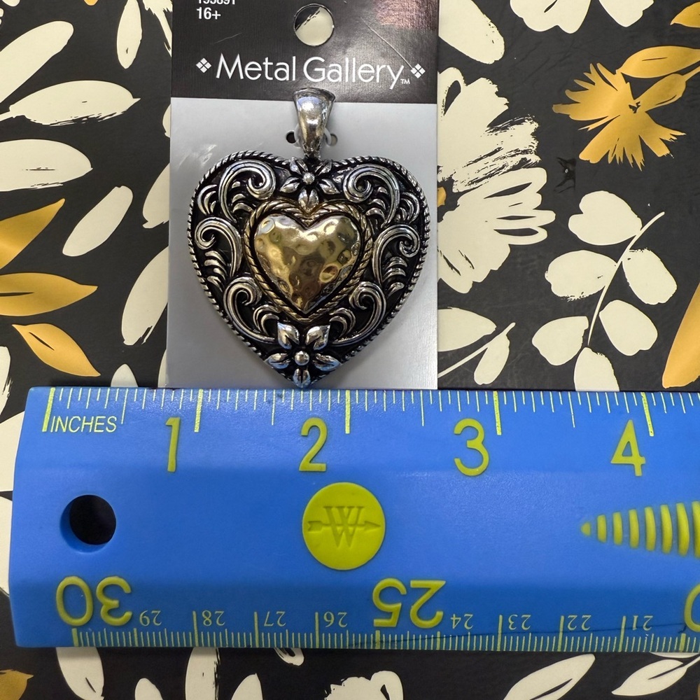 Metal Gallery Boutique Two-Tone Heart Pendant Necklace - Silver & Gold